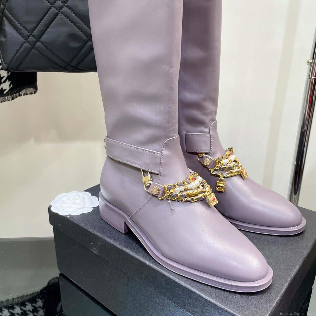 Chanel Women’s Shoes Classcal Chain High Boots G38821