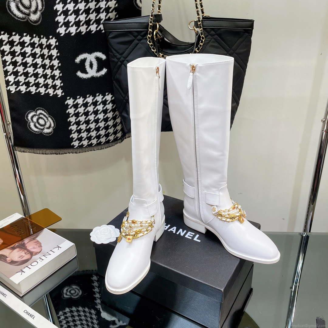 Chanel Women’s Shoes Classcal Chain High Boots G38822