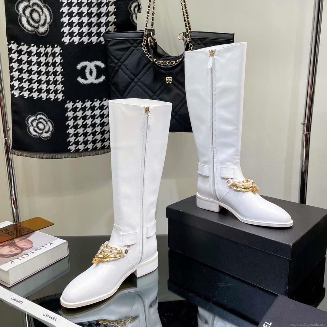 Chanel Women’s Shoes Classcal Chain High Boots G38822