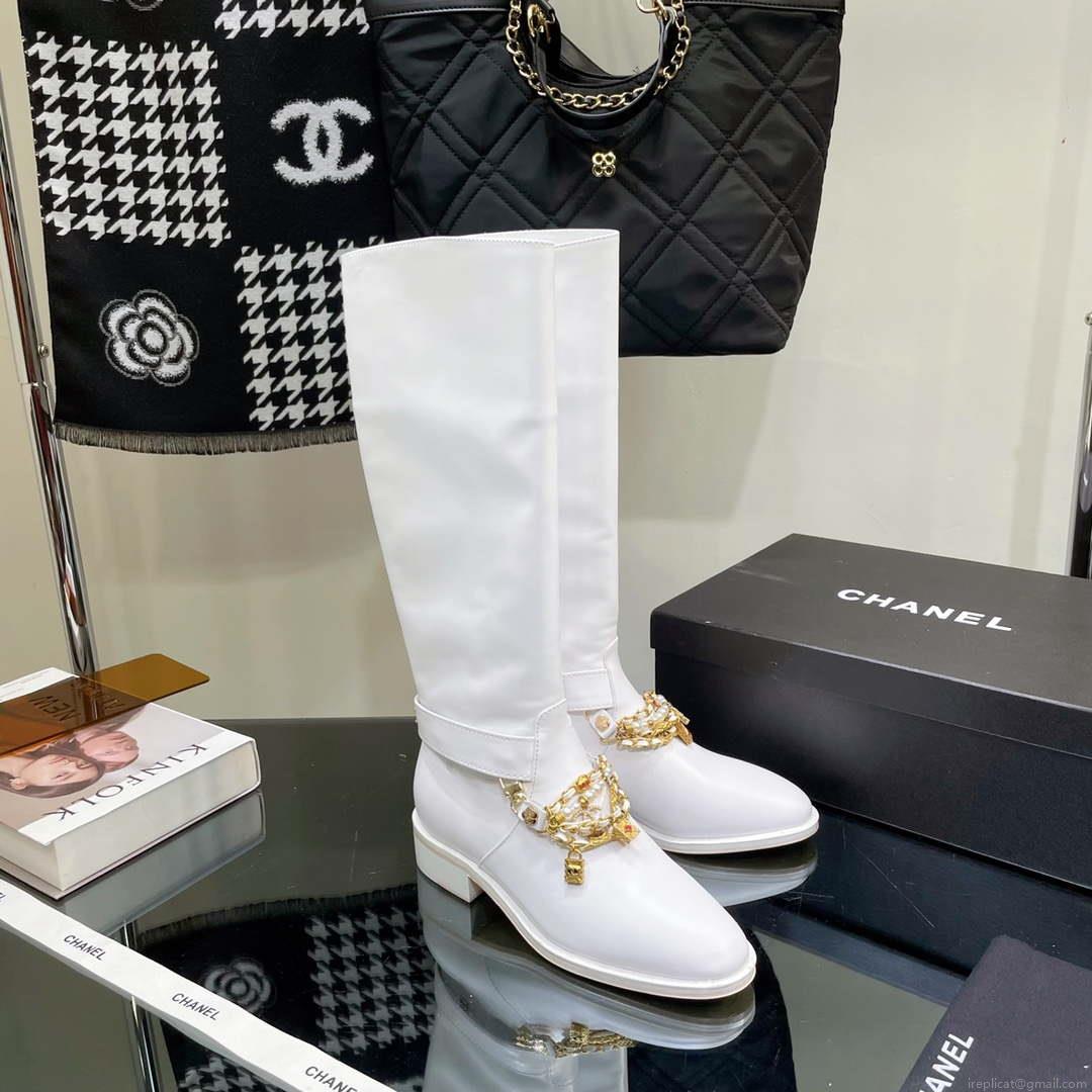 Chanel Women’s Shoes Classcal Chain High Boots G38822