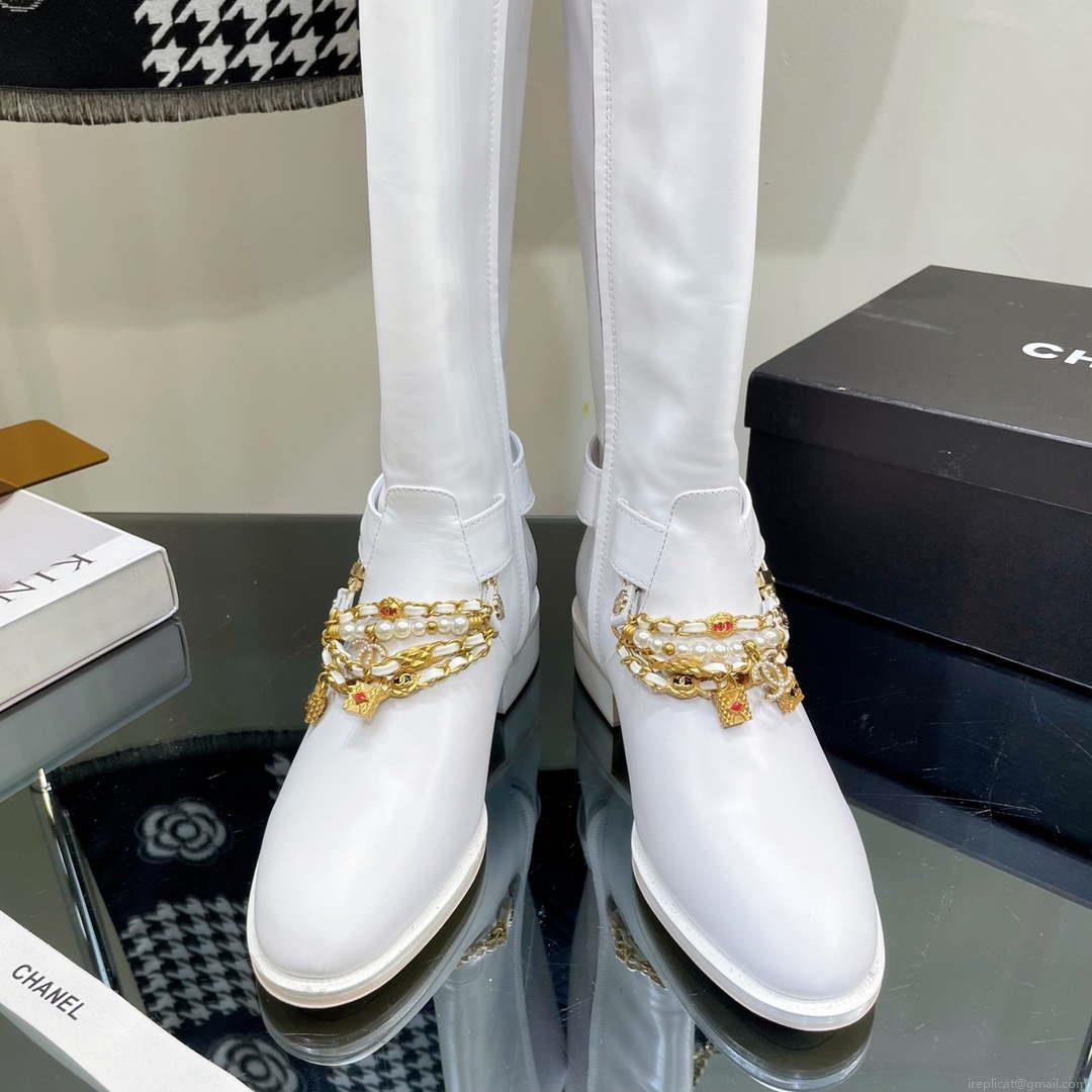 Chanel Women’s Shoes Classcal Chain High Boots G38822