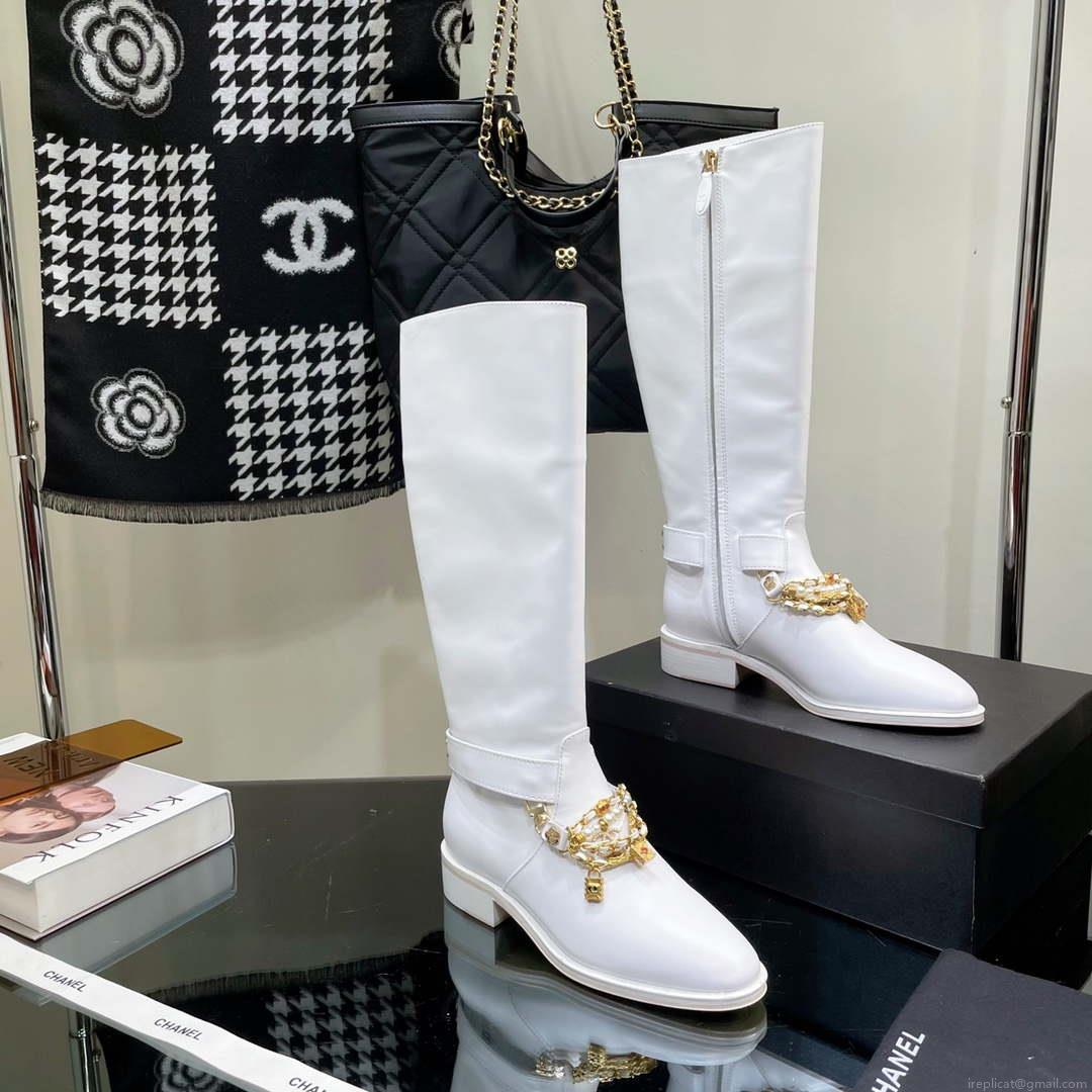Chanel Women’s Shoes Classcal Chain High Boots G38822