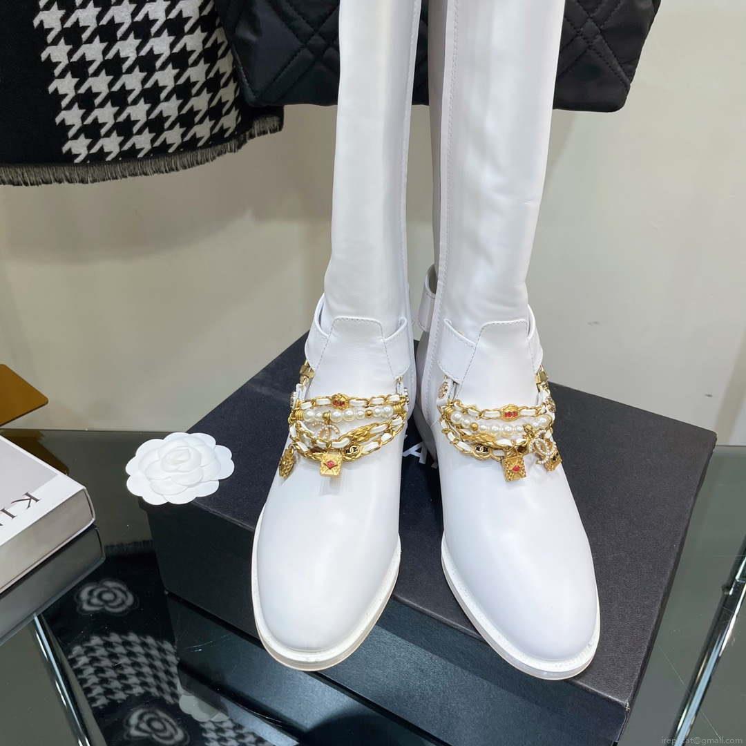 Chanel Women’s Shoes Classcal Chain High Boots G38822