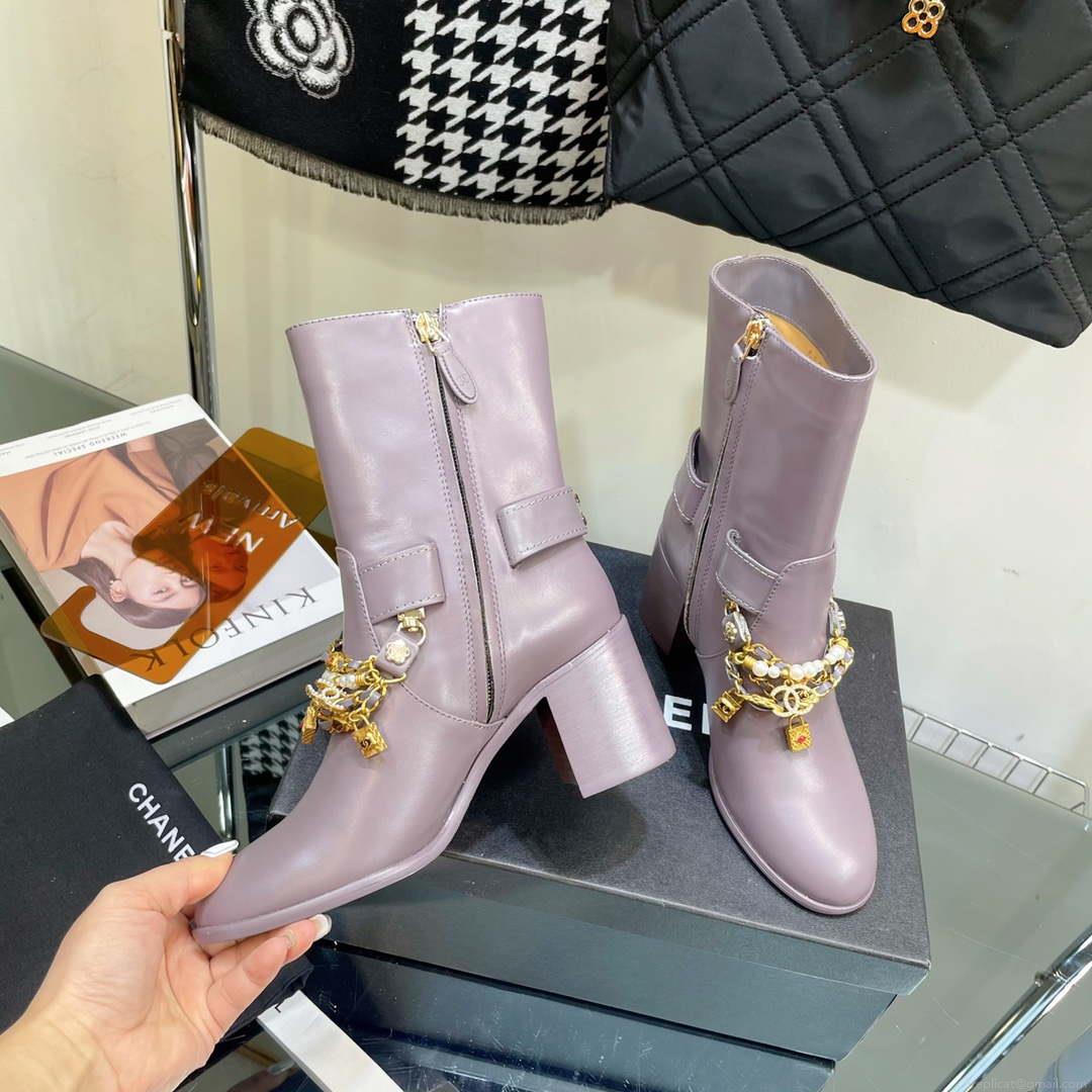 Chanel Women’s Shoes Classcal Chain Hight Boots 190800