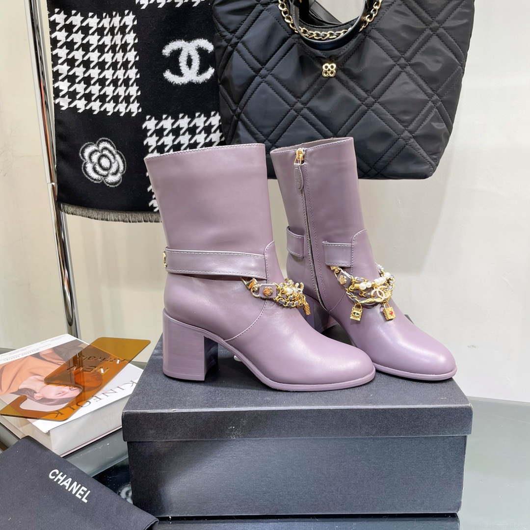 Chanel Women’s Shoes Classcal Chain Hight Boots 190800