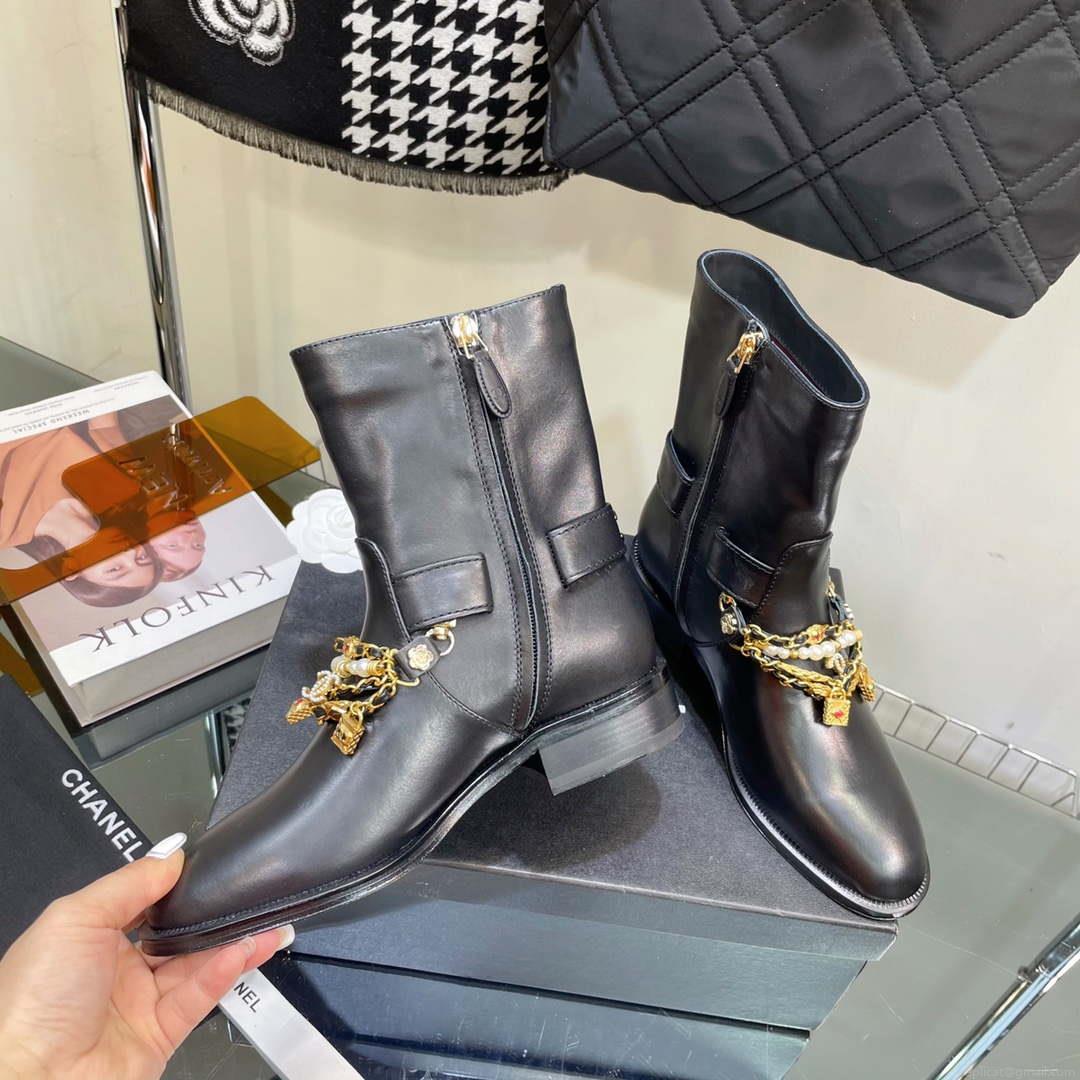Chanel Women’s Shoes Classcal Chain Hight Boots 190797