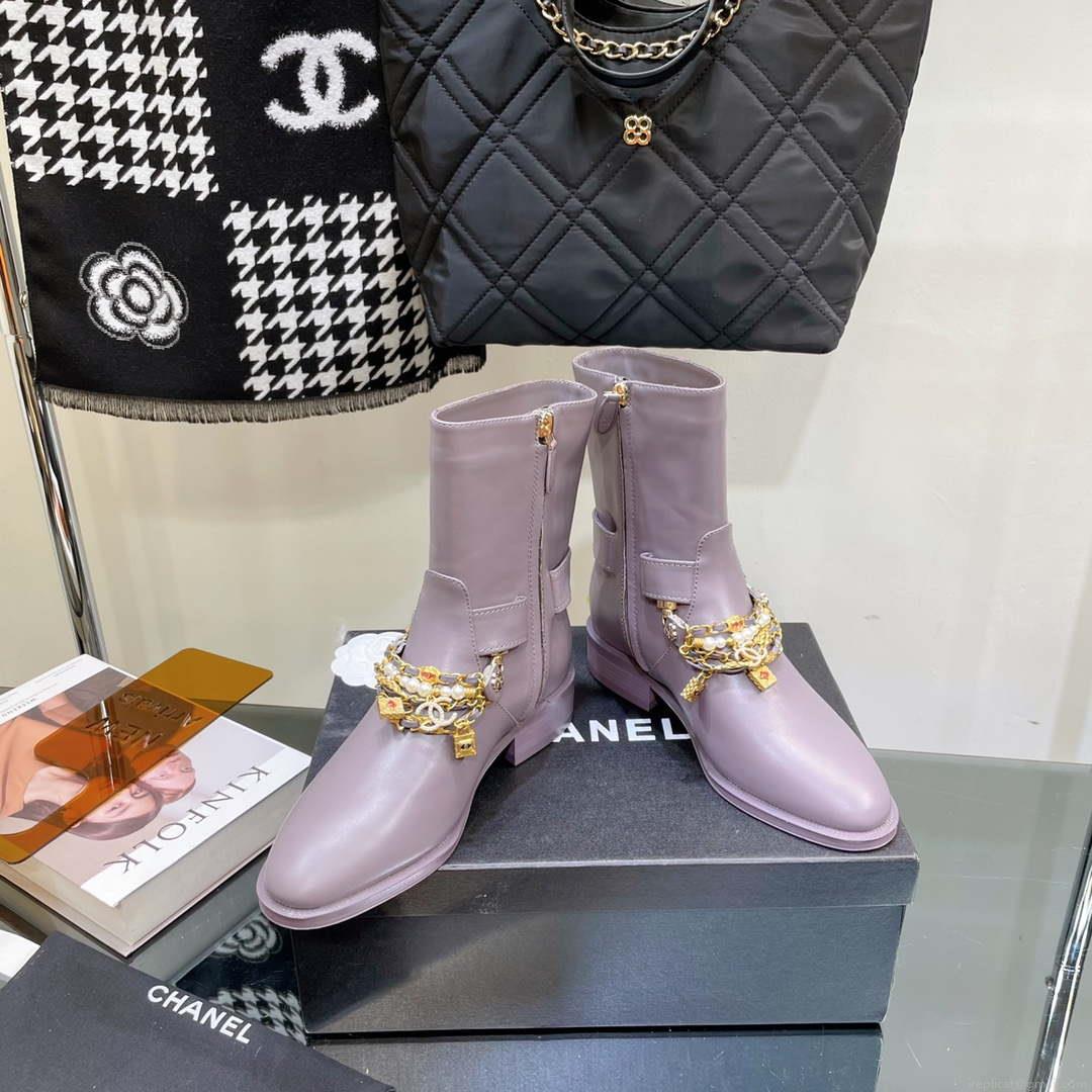 Chanel Women’s Shoes Classcal Chain Hight Boots 190795