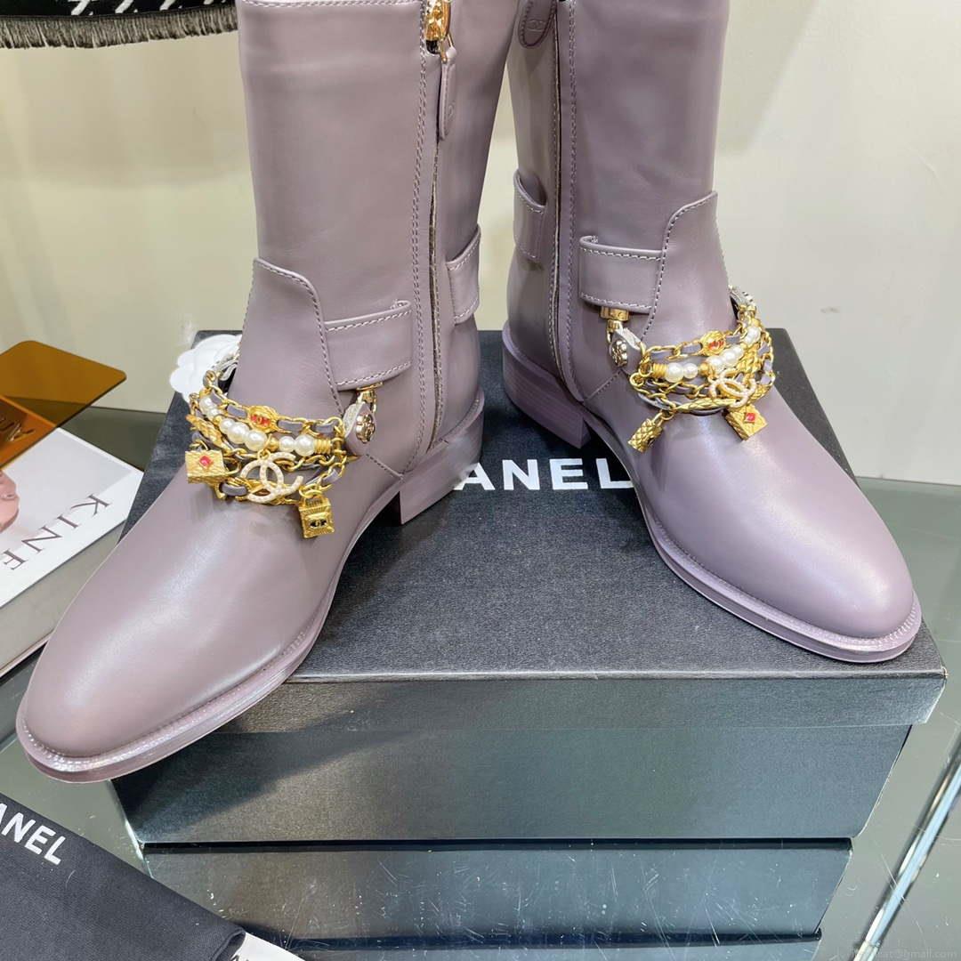 Chanel Women’s Shoes Classcal Chain Hight Boots 190795