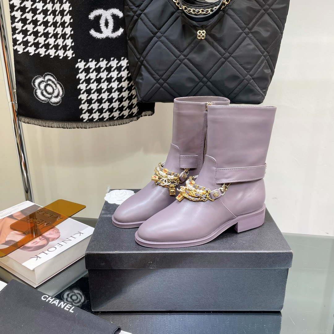 Chanel Women’s Shoes Classcal Chain Hight Boots 190795