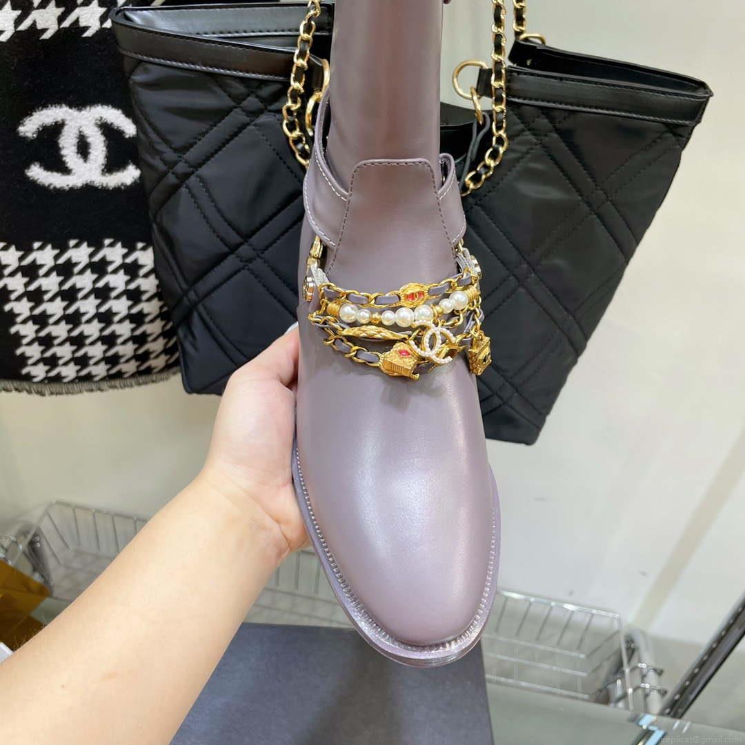 Chanel Women’s Shoes Classcal Chain Hight Boots 190795