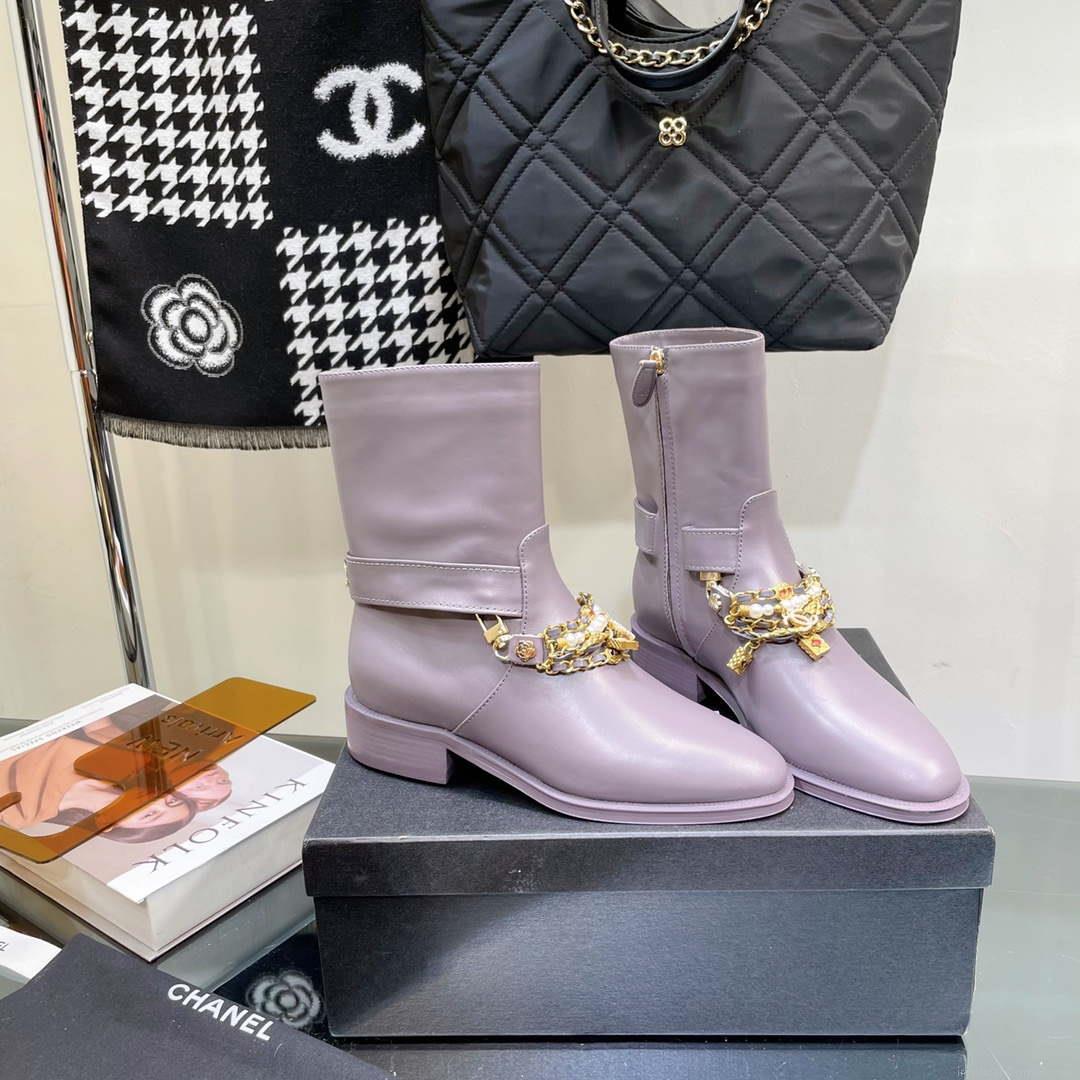Chanel Women’s Shoes Classcal Chain Hight Boots 190795