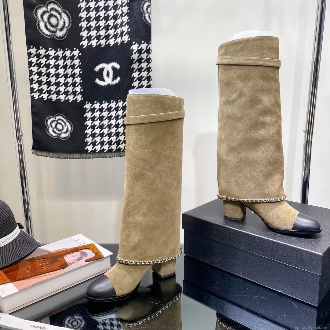 Chanel Women’s Shoes G39345 X56709 94305Classcal Chain Hight Boots 190788