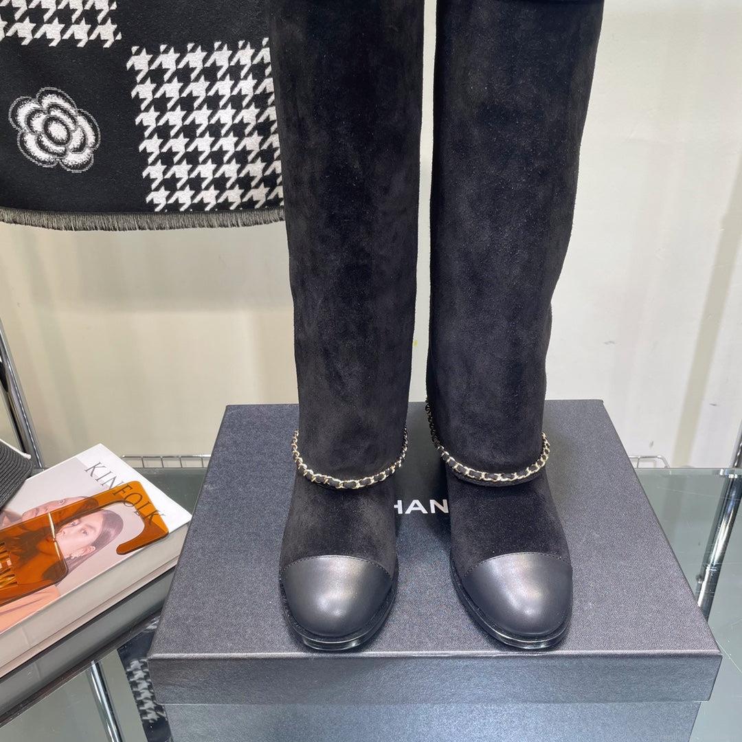 Chanel Women’s Shoes G39345 X56709 94305Classcal Chain Hight Boots 190787