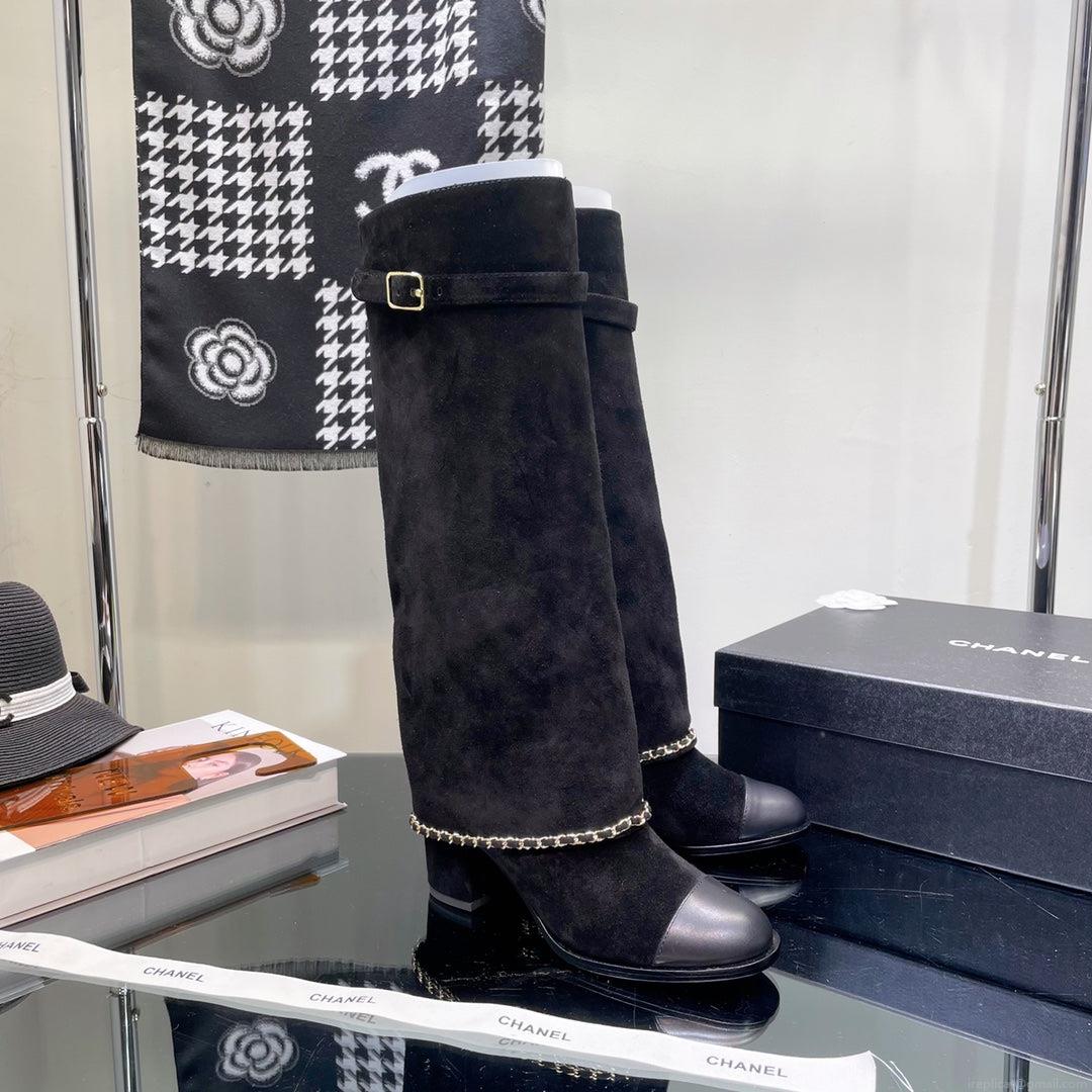 Chanel Women’s Shoes G39345 X56709 94305Classcal Chain Hight Boots 190787