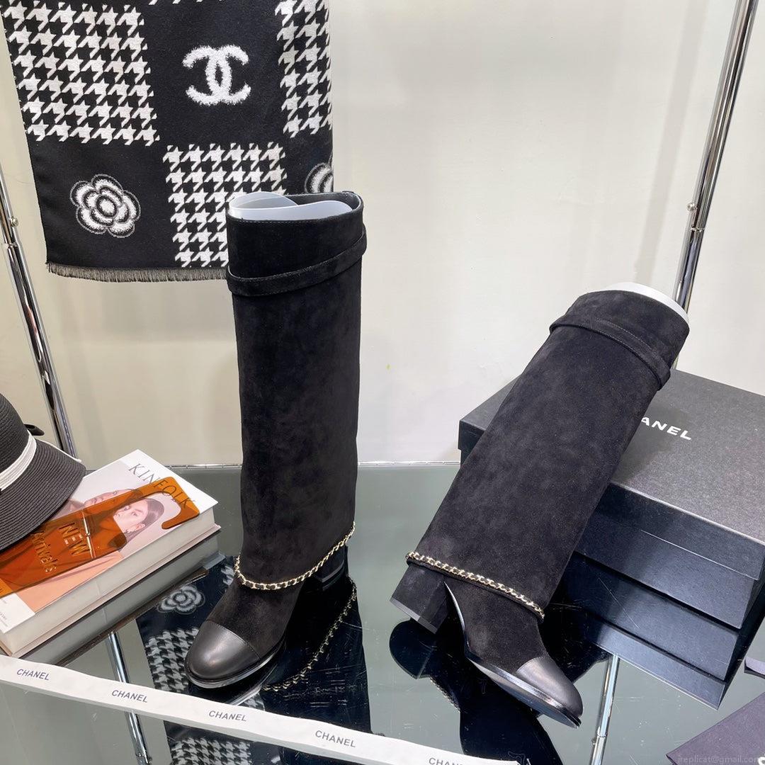 Chanel Women’s Shoes G39345 X56709 94305Classcal Chain Hight Boots 190787