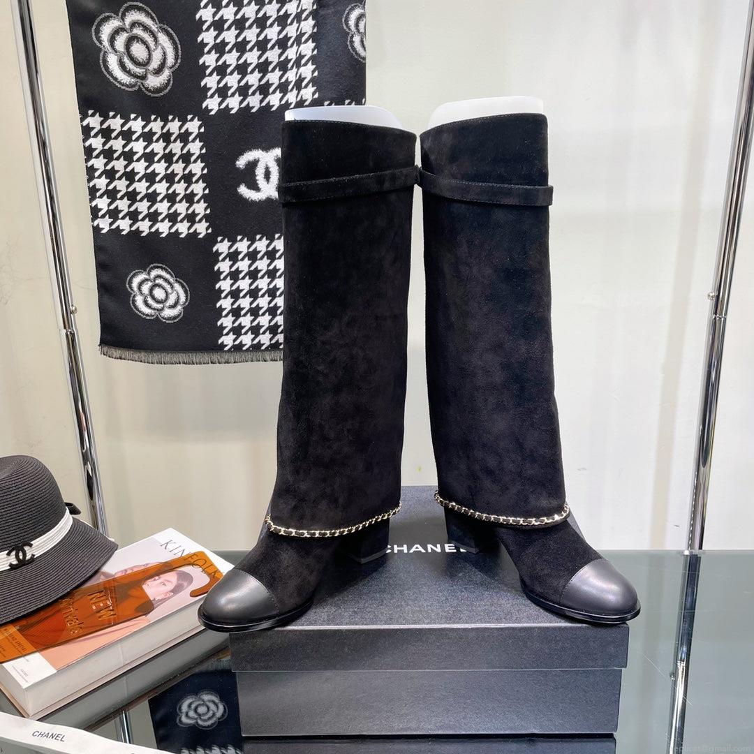Chanel Women’s Shoes G39345 X56709 94305Classcal Chain Hight Boots 190787