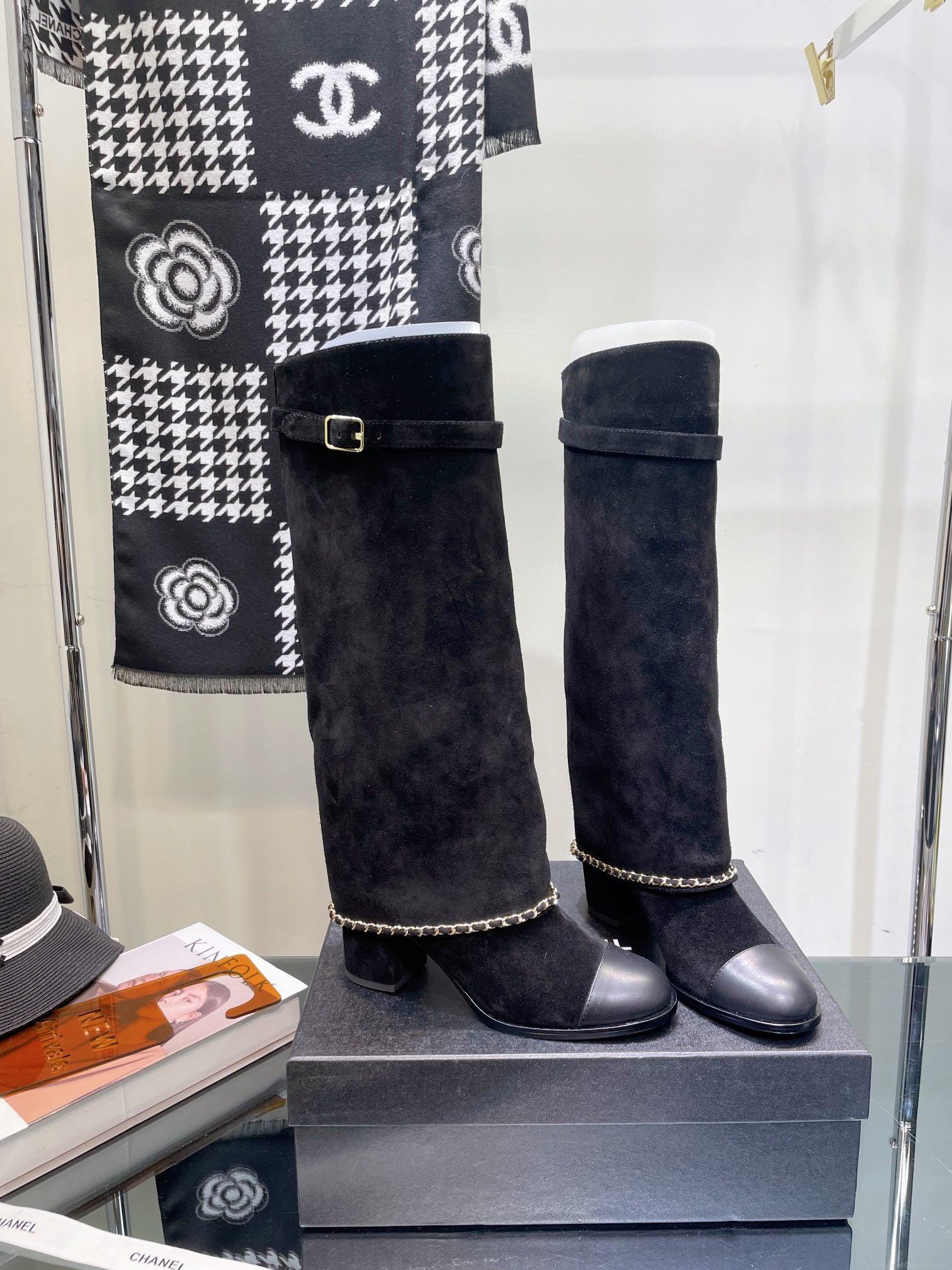 Chanel Women’s Shoes G39345 X56709 94305Classcal Chain Hight Boots 190787