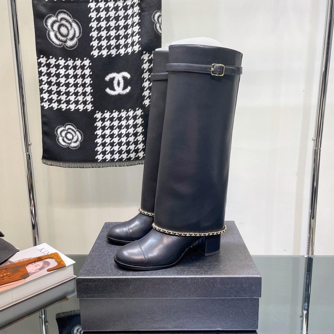 Chanel Women’s Shoes G39345 X56709 94305Classcal Chain Hight Boots 190786