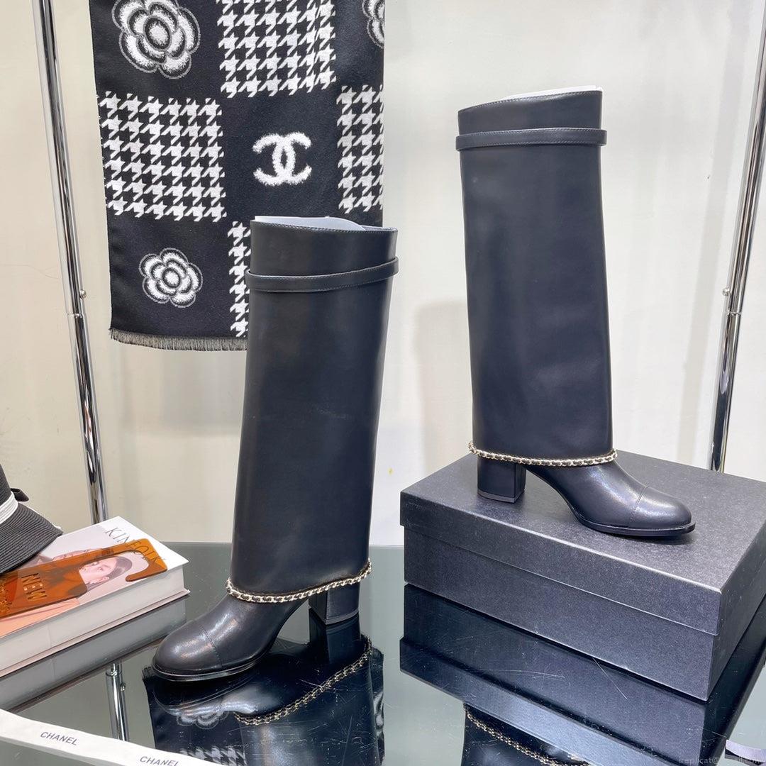 Chanel Women’s Shoes G39345 X56709 94305Classcal Chain Hight Boots 190786