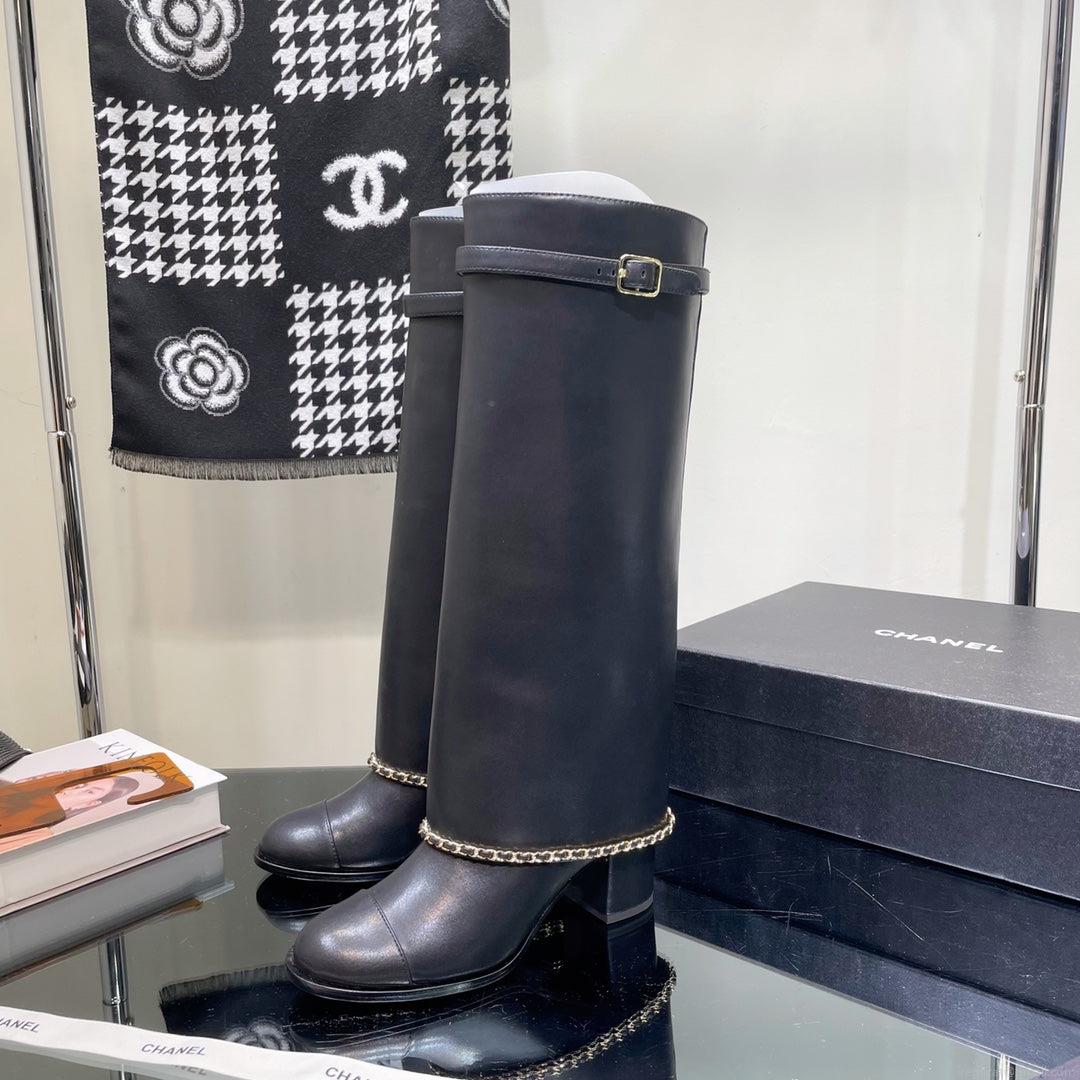 Chanel Women’s Shoes G39345 X56709 94305Classcal Chain Hight Boots 190786