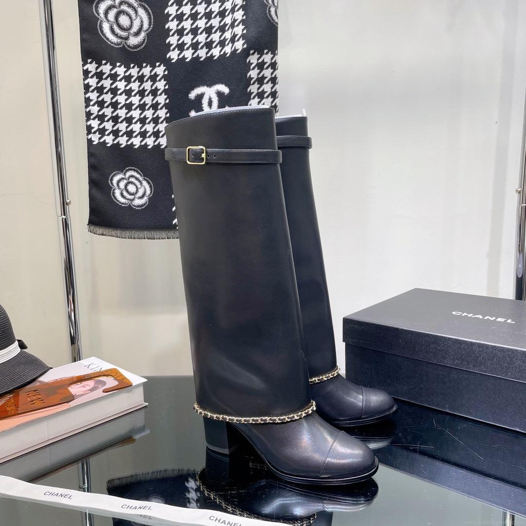Chanel Women’s Shoes G39345 X56709 94305Classcal Chain Hight Boots 190786