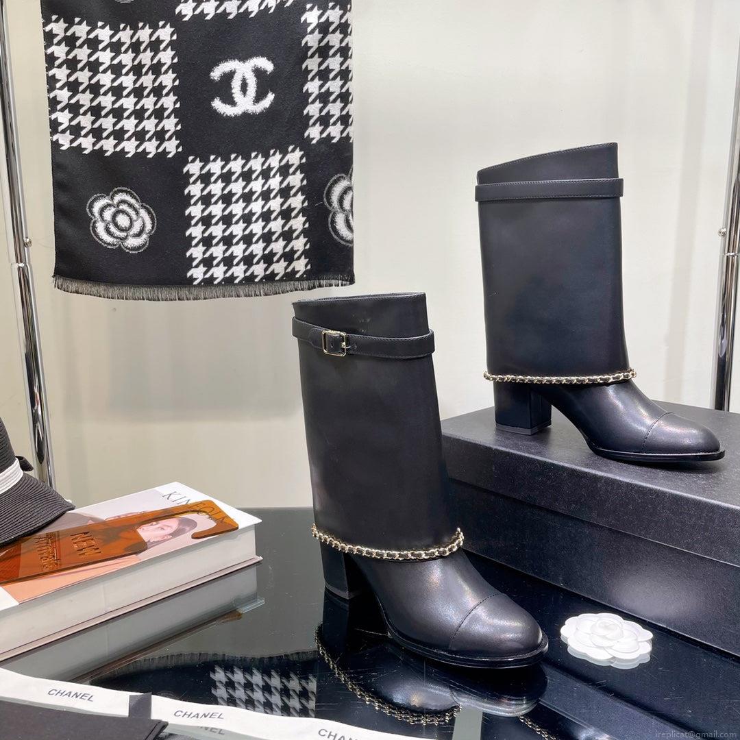 Chanel Women’s Shoes G39345 X56709 94305Classcal Chain Hight Boots 190784