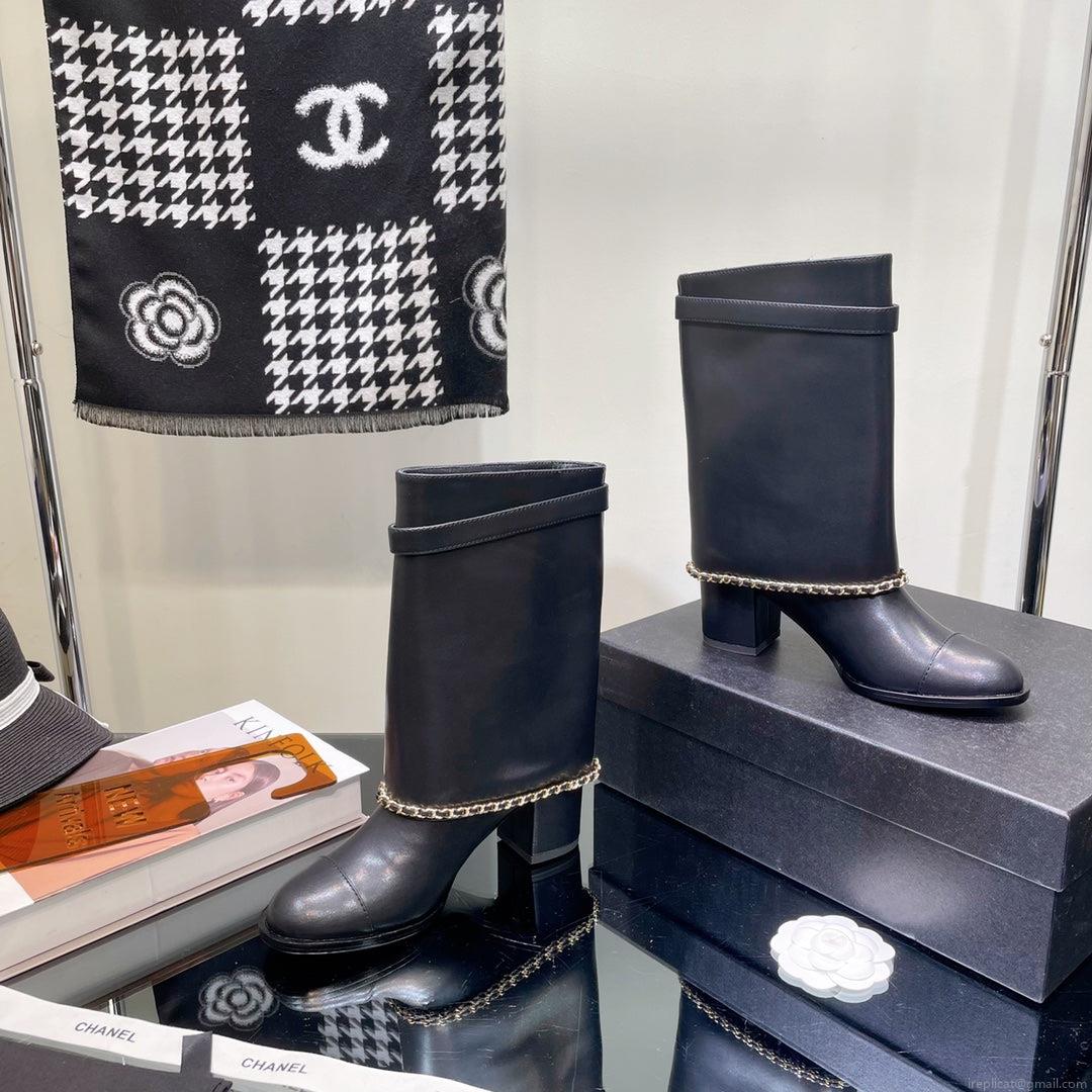 Chanel Women’s Shoes G39345 X56709 94305Classcal Chain Hight Boots 190784