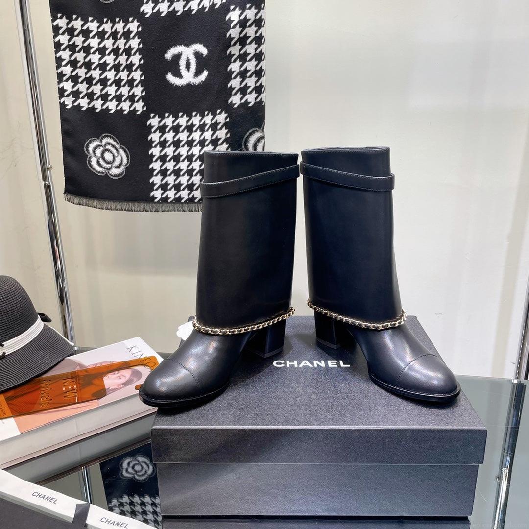 Chanel Women’s Shoes G39345 X56709 94305Classcal Chain Hight Boots 190784