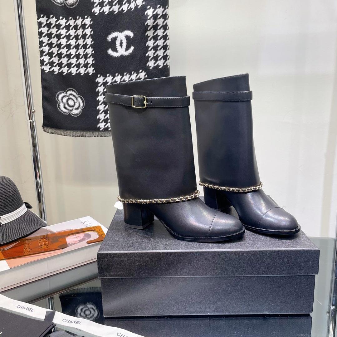 Chanel Women’s Shoes G39345 X56709 94305Classcal Chain Hight Boots 190784
