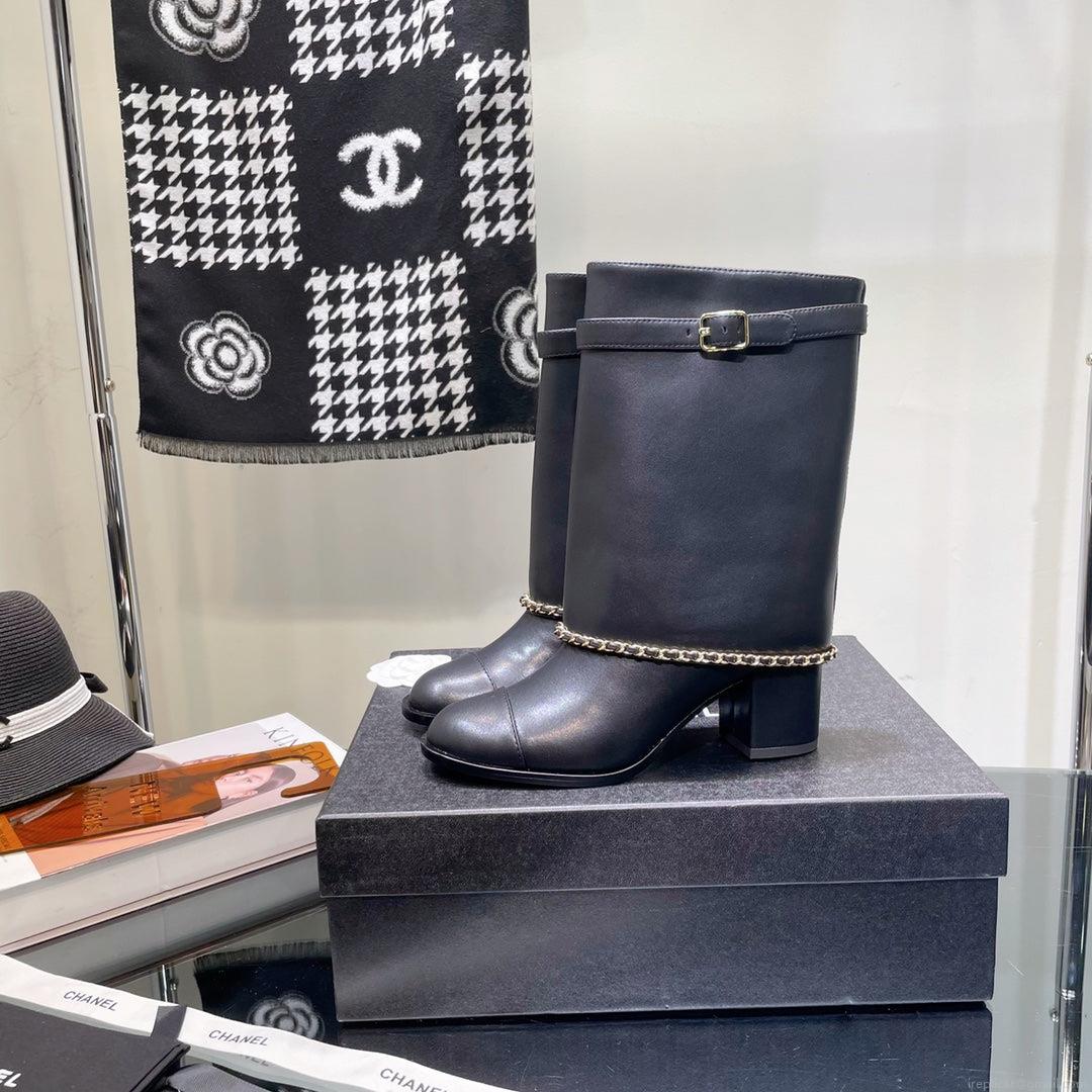 Chanel Women’s Shoes G39345 X56709 94305Classcal Chain Hight Boots 190784