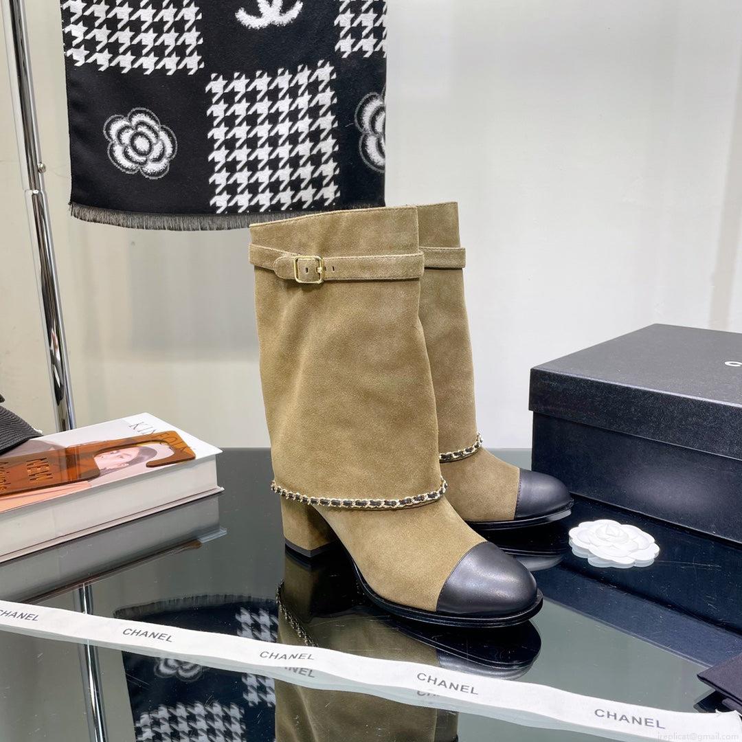 Chanel Women’s Shoes G39345 X56709 94305Classcal Chain Hight Boots 190783