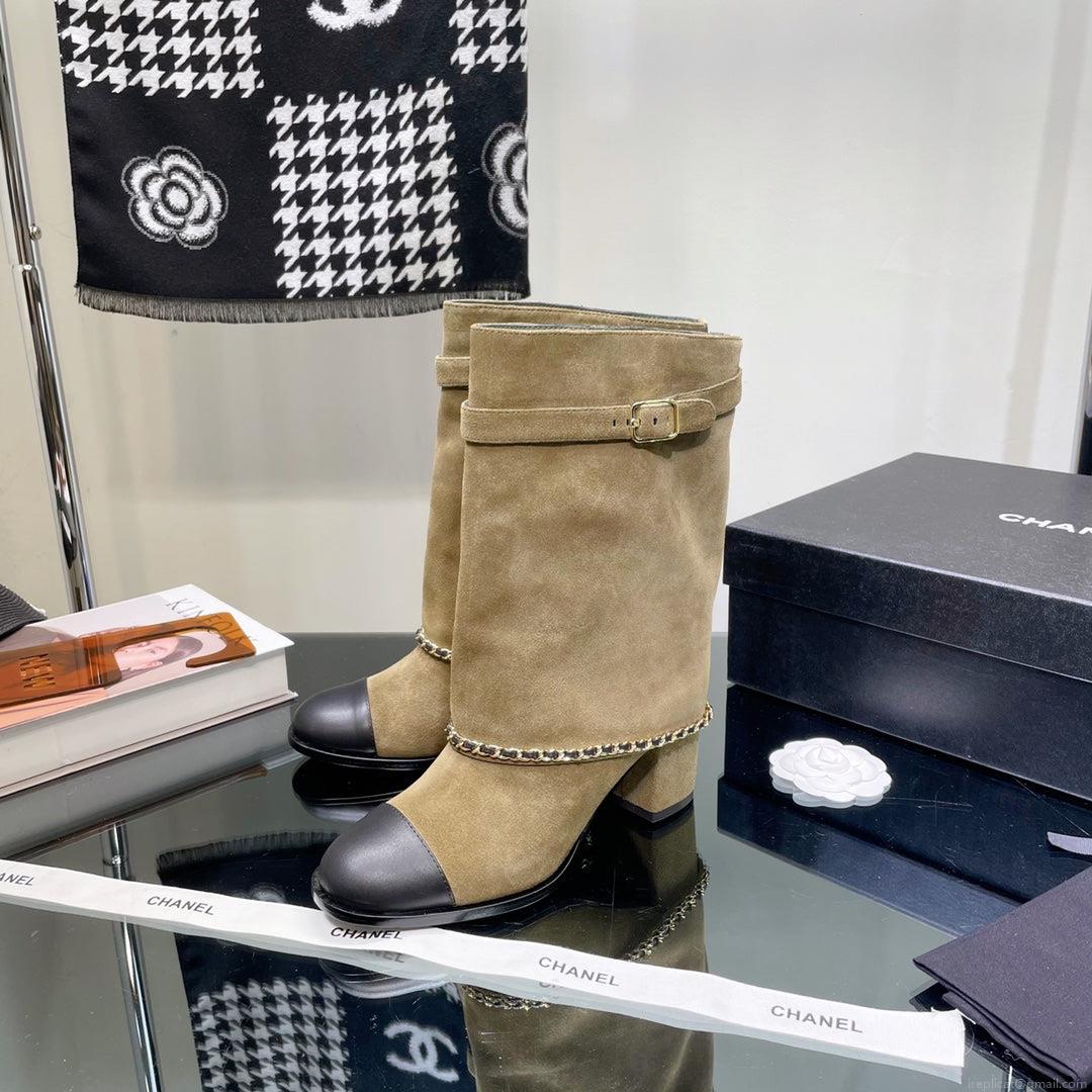 Chanel Women’s Shoes G39345 X56709 94305Classcal Chain Hight Boots 190783
