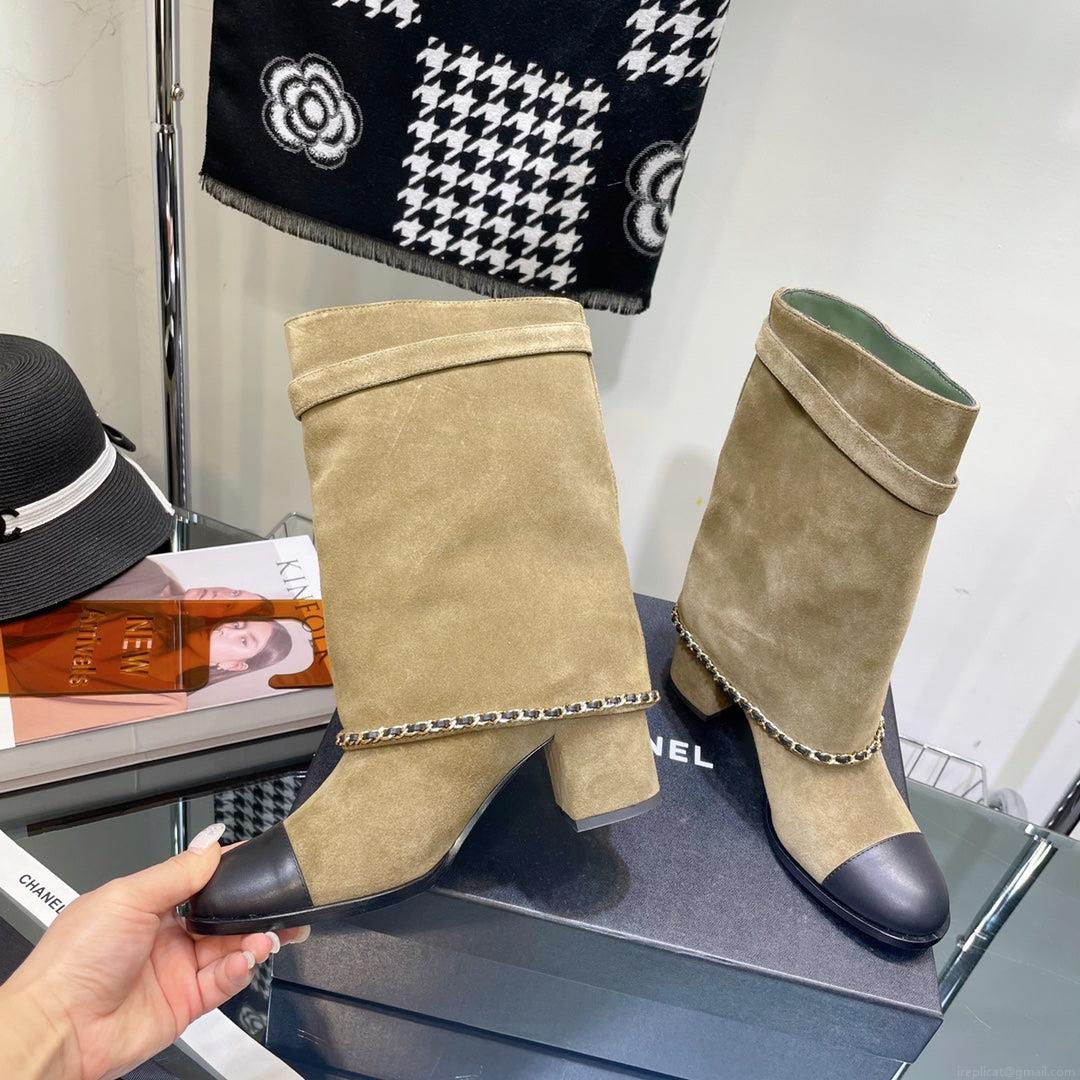 Chanel Women’s Shoes G39345 X56709 94305Classcal Chain Hight Boots 190783