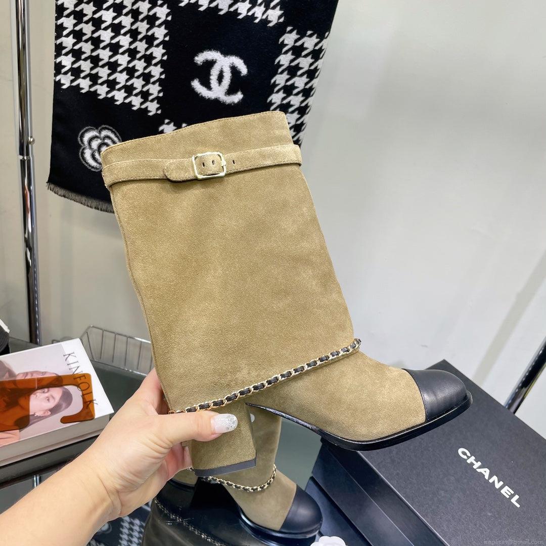 Chanel Women’s Shoes G39345 X56709 94305Classcal Chain Hight Boots 190783