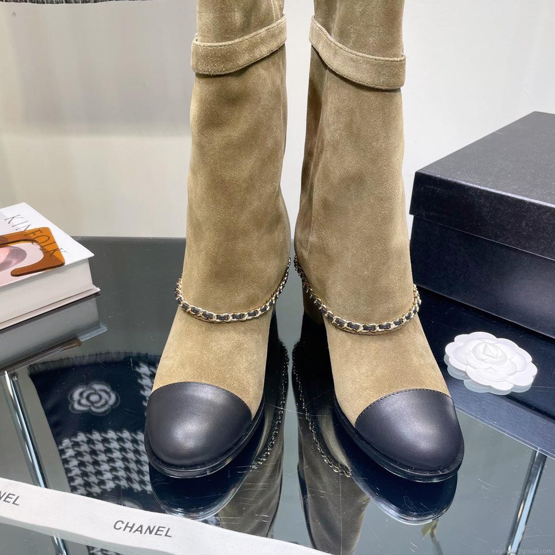 Chanel Women’s Shoes G39345 X56709 94305Classcal Chain Hight Boots 190783