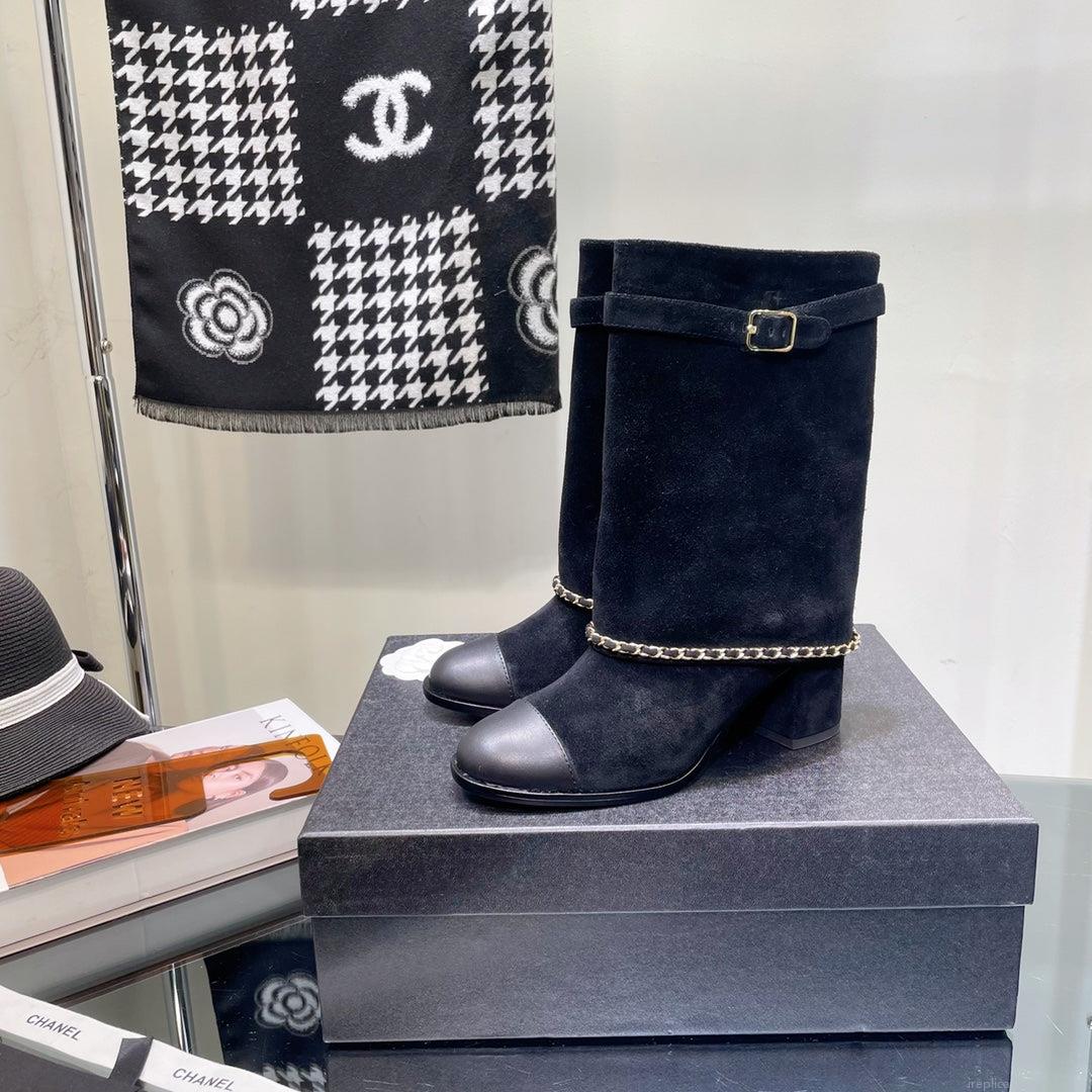 Chanel Women’s Shoes G39345 X56709 94305Classcal Chain Hight Boots 190782