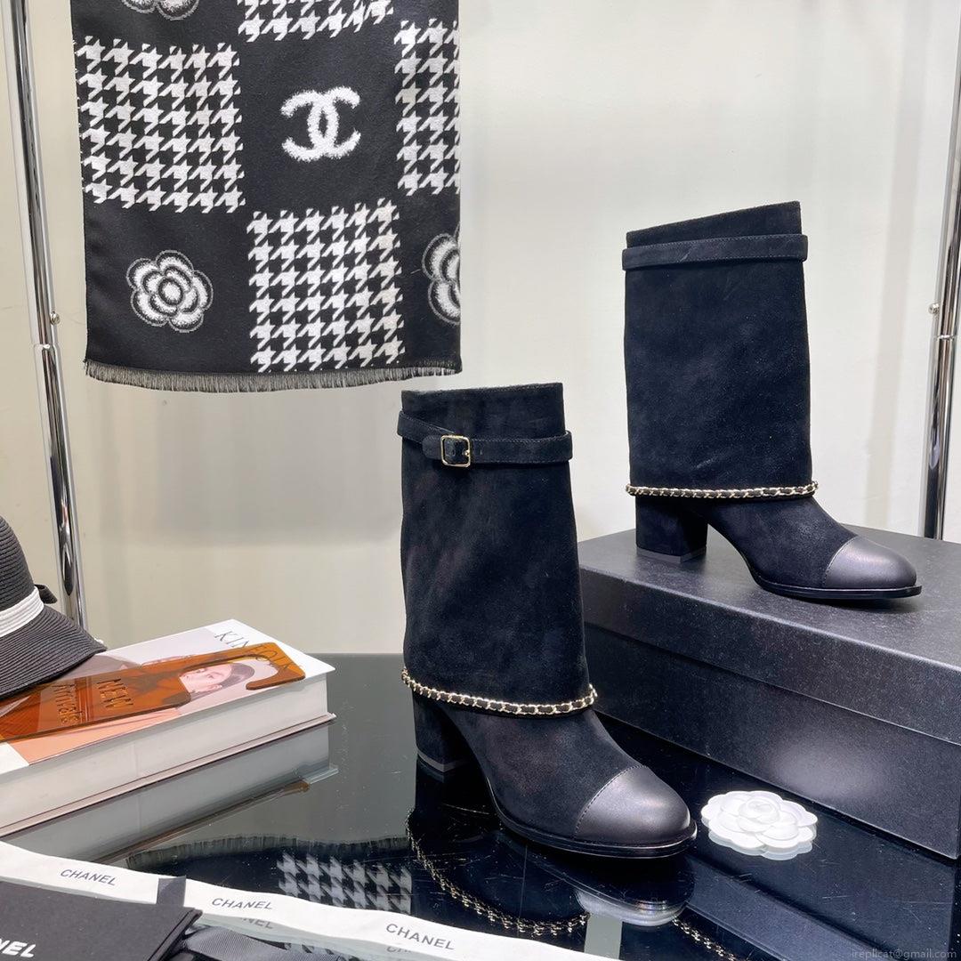Chanel Women’s Shoes G39345 X56709 94305Classcal Chain Hight Boots 190782