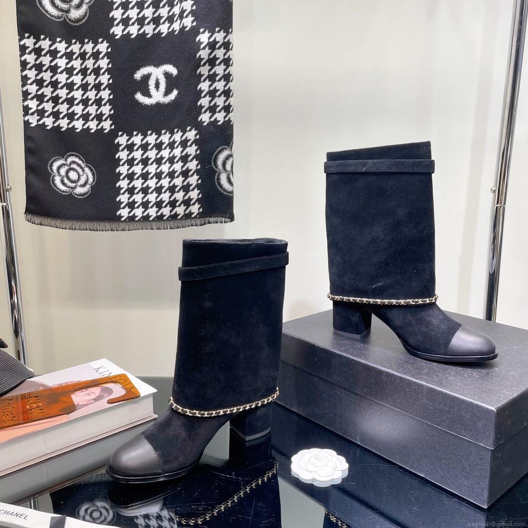 Chanel Women’s Shoes G39345 X56709 94305Classcal Chain Hight Boots 190782