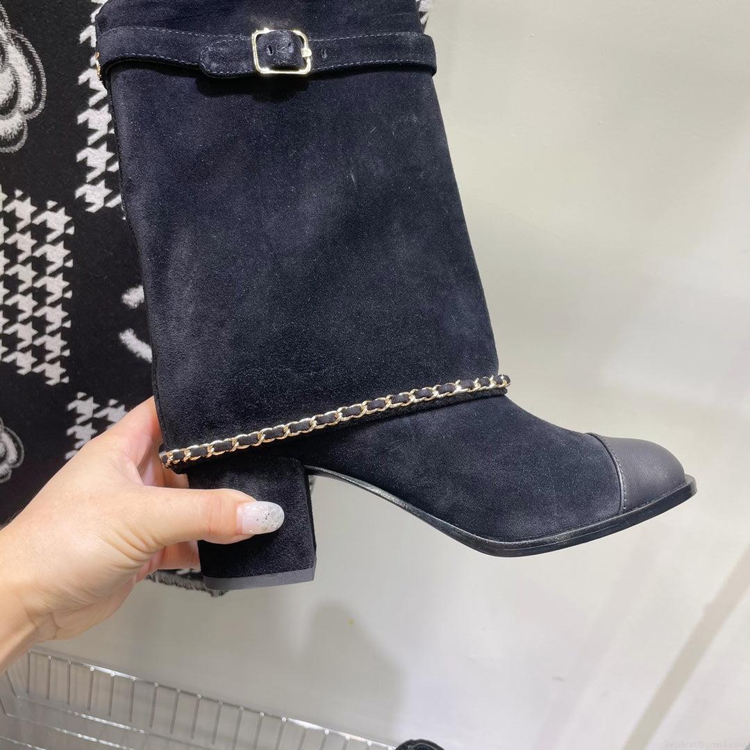 Chanel Women’s Shoes G39345 X56709 94305Classcal Chain Hight Boots 190782