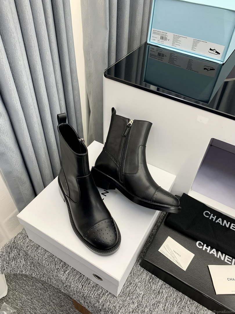 Chanel Women’s Shoes G39162 Y55902 94305 Ankle Boots Lace-Ups 189738