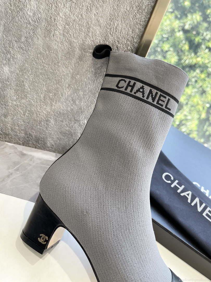Chanel Women’s Shoes Elastic Knitting Ankle Boots 193735