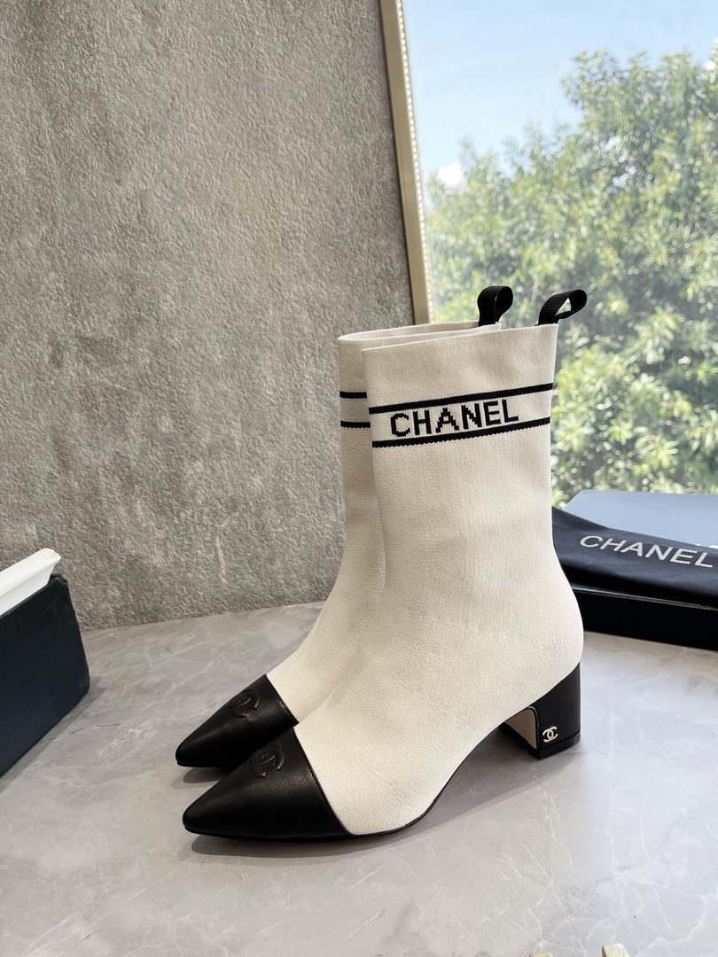 Chanel Women’s Shoes Elastic Knitting Ankle Boots 193734