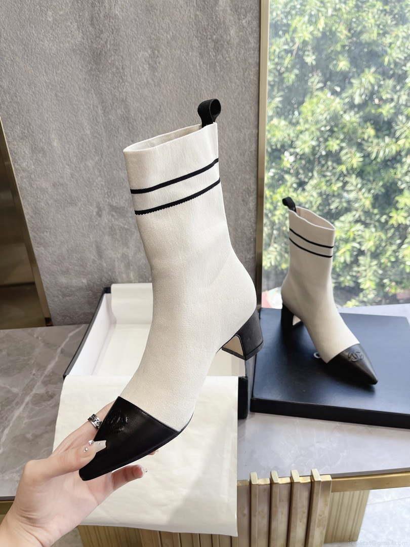 Chanel Women’s Shoes Elastic Knitting Ankle Boots 193734