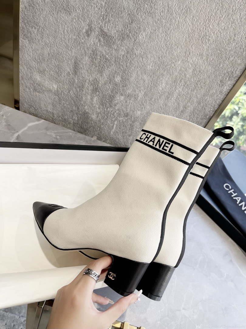 Chanel Women’s Shoes Elastic Knitting Ankle Boots 193734