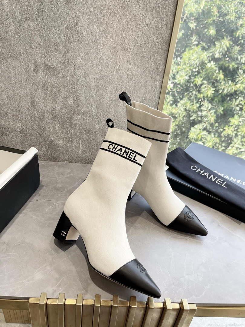 Chanel Women’s Shoes Elastic Knitting Ankle Boots 193734