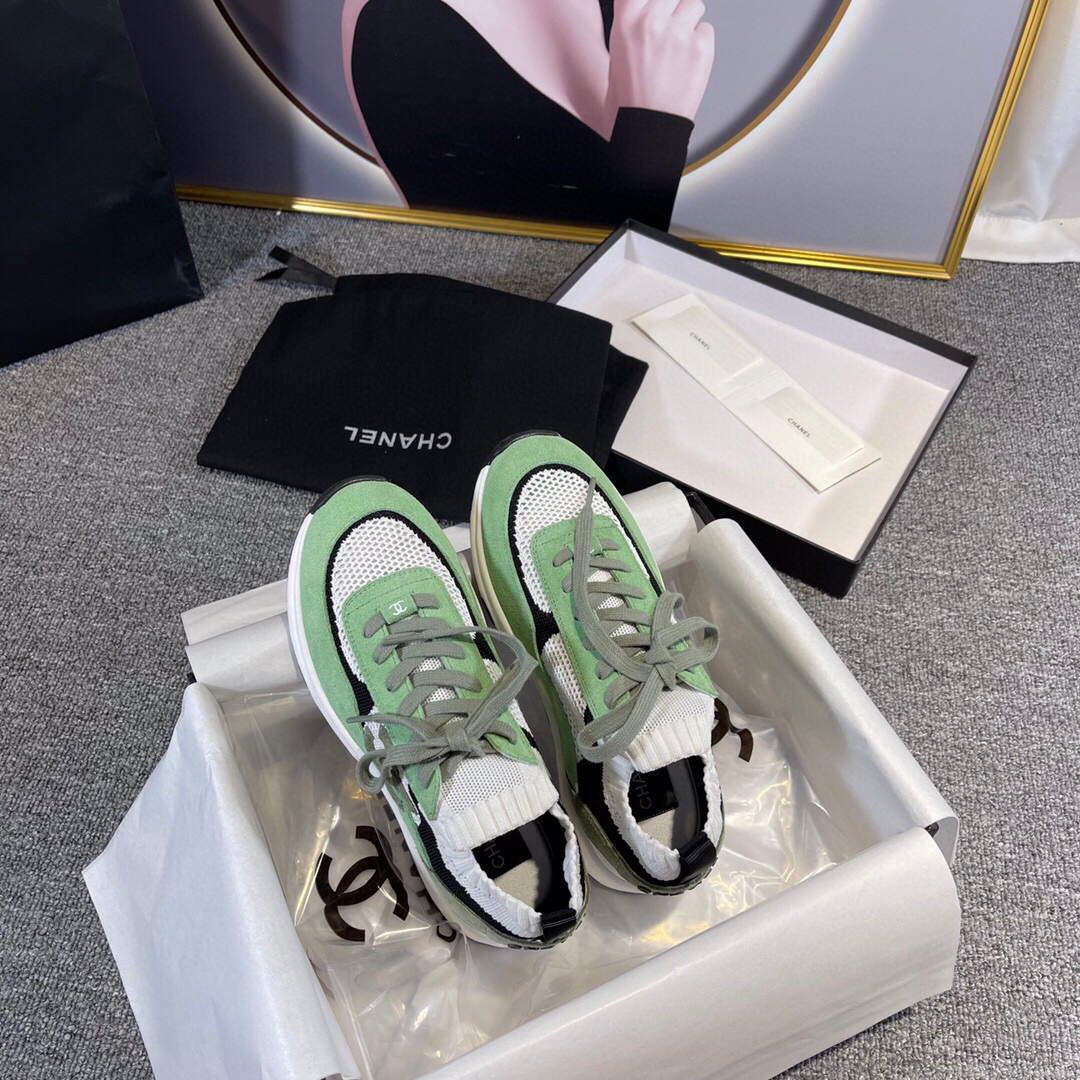 Chanel Men Women’s Sneaker Shoes G38750 Knit & Suede Calfskin
