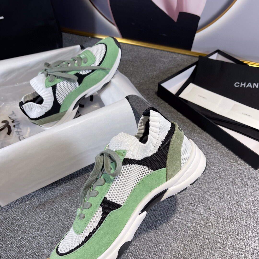 Chanel Men Women’s Sneaker Shoes G38750 Knit & Suede Calfskin