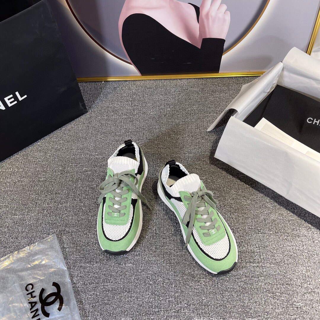 Chanel Men Women’s Sneaker Shoes G38750 Knit & Suede Calfskin