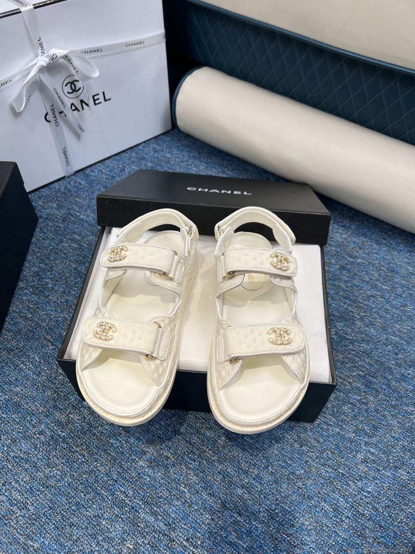 Chanel Women’s fashion Knitwear Sandals G35930 White