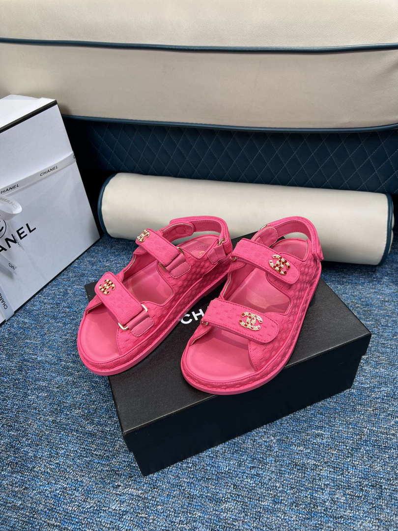 Chanel Women’s fashion Knitwear Sandals G35933 Rose Red